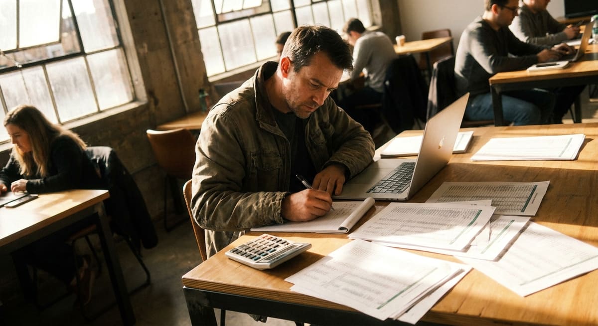 Entrepreneur calculant le taux de conversion pour son prévisionnel site web