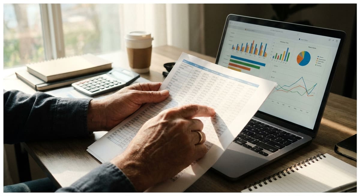 Budget de lancement d'une boutique en ligne calculé sur une feuille de calcul