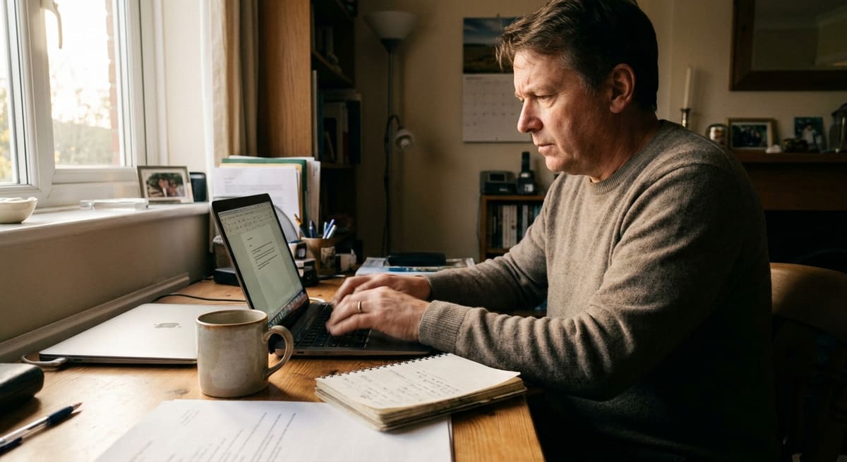 Gérant répondant à un avis client sur ordinateur pour améliorer sa note Google