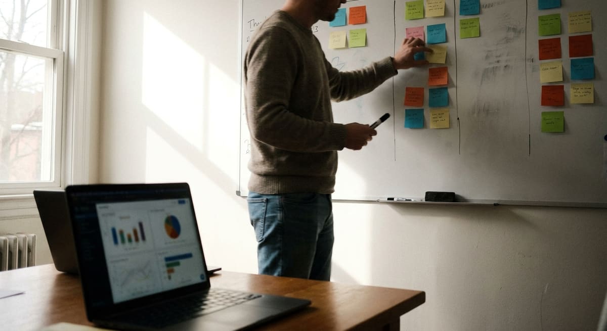 Liste de mots-clés triée et priorisée sur un tableau de bord marketing